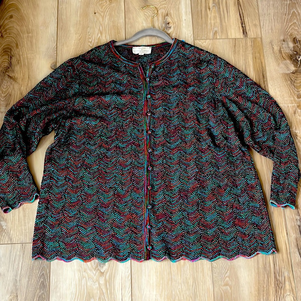 Vintage Brenda French for French Rags Cardigan Sweater size XL
